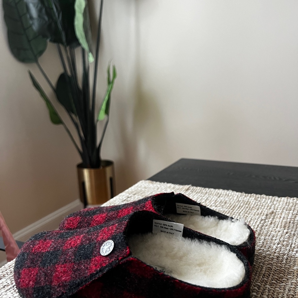 Plaid Fleece-Lined Slippers